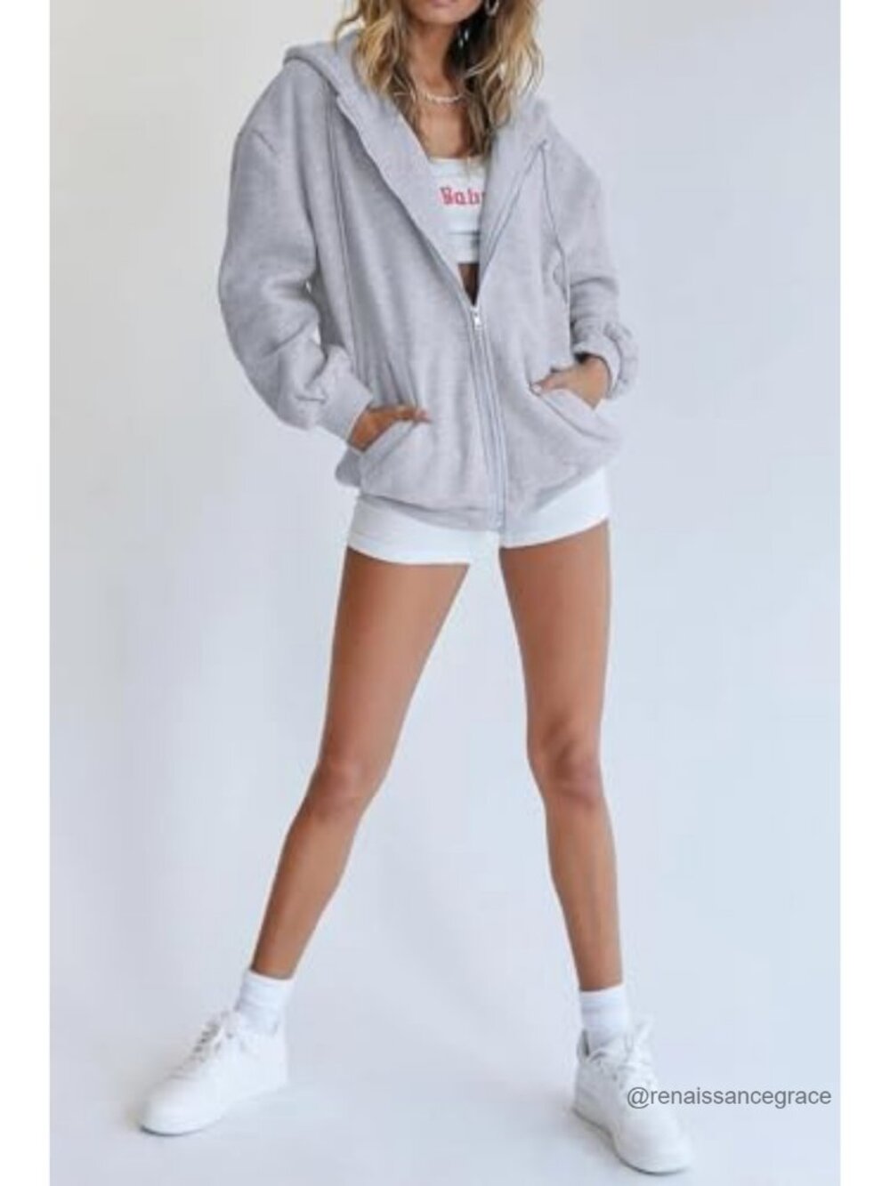 Women's Zip Up Hoodie Sweatshirt Fleece Lined Lightweight Casual